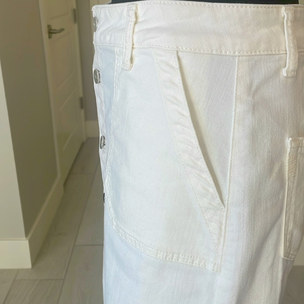 Paige Meadow Midi Skirt Tonal Ecru Size 28 - Picture 9 of 14